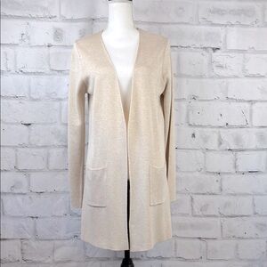 Joseph A. Long Sleeve Open Front Cardigan with Pockets Oatmeal Heather